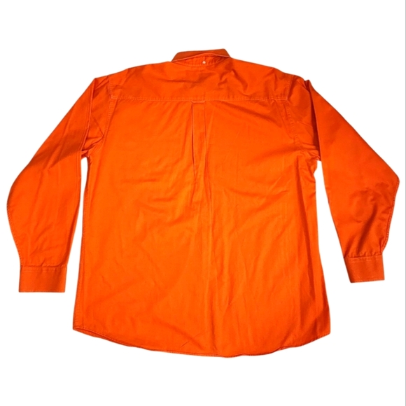 Drysdales Western Button-Down Shirt Men’s L Orange 100% Cotton Cowboy Ranch - Picture 2 of 6